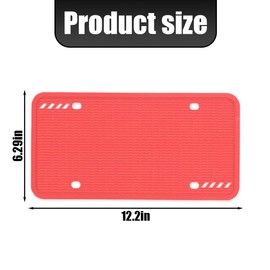 KHGUZ 2PCS Silicone License Plate Frames, Rust Proof US Car License Plate Holders with Bolts Washer Caps, Rattleproof Weather Proof Frame Bracket Protector, Universal Vehicle Accessories (Red)