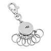 Jadani Metal Keyring with Carabiner Hook 6 Removable Rings, silver