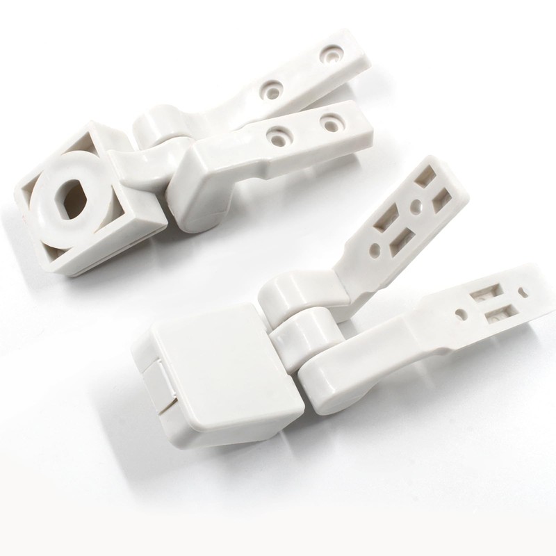 Luomorgo 2 Pairs Plastic Toilet Seat Hinges, White Toilet Seat