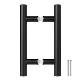 Ranbo Hardware 10" Back to Back 304 Stainless Steel Double Sided Push Pull Door Handle,H Shape Sliding Door Handle,Fit for Glass Door Wooden Door,Brushed Finish