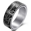 Adreamz 8mm Black Silver Spinner Computer Circuit Board Ring For