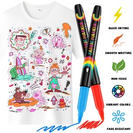 WINSONS 30 Fabric Markers Pens Set, Indelible & Permanent Fabric Paint Pens, Fine Tip Textile Marker Pen for Clothing, Laundry-Safe Art Markers, Non-Toxic, Quick-Dry