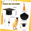 FOIMAS Mini Graduation Caps with Tassel,4pcs Small Animal Bachelor Hats