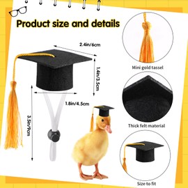 FOIMAS Mini Graduation Caps with Tassel,4pcs Small Animal Bachelor Hats for Small Cat Dog Guinea Pigs Hedgehog Hamster Graduation Party Photo Props