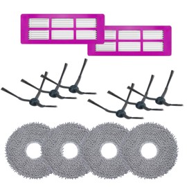 iAmoy J15 Pro Ultra Accessory Set for Eureka J15 Pro Ultra Robot, 4 Mop Cloths, 2 HEPA Filters, 6 Side Brushes, Spare Parts Set for Eureka J15 Pro Ultra Vacuum Robot