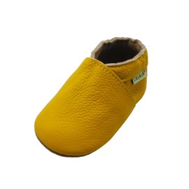 SAYOYO Lowest Best Baby Soft Sole Prewalkers Skid-resistant Baby Toddler Shoes Cowhide Shoes 12-18 months, Yellow
