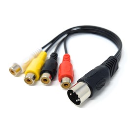 20cm 5 Pin Din to 4 x RCA Phono Female Sockets Audio Video Lead Cable 0.6ft