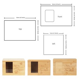 Anwangda Pet Urn, Pet Memory Urn for Ashes, Pet Cremation Urn with Photo Frame, Natural Bamboo Urn, Cremation Box Pet Urn Headstone for Dog, Cat, Small Animals