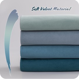 NOSTHEART Cushion Cover 40 x 40 cm, Blue, Set of 4 Velvet Cushion Covers, Decorative Sofa Cushion Cover with Hidden Zip for Sofa, Bedroom, Living Room, Balcony, Colour Gradient