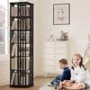 YOWOS Rotating Bookshelf Tower, 360 Display Spinning Bookcase, Bamboo Bookshelf