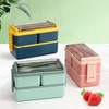 CHZZMS 2 Pack Bento Box Adult Lunch Box,49OZ Leakproof Eco-Friendly