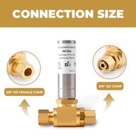(2-Pack) SECKWHALE Tee Stainless Steel Water Hammer Arrestor, 3/8 Inch x 3/8 Inch Compression Connection, for Dishwasher, Sink, Toilet, Faucet, Stop Pipe Knock and Reduce Banging Noise(Pack-2)