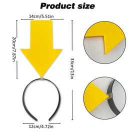 BAIRUYAO 2pcs Arrow Headband | New creative symbol headband | Party Festival parade Concert Support group Hair accessory (Yellow Arrow x2, Large)