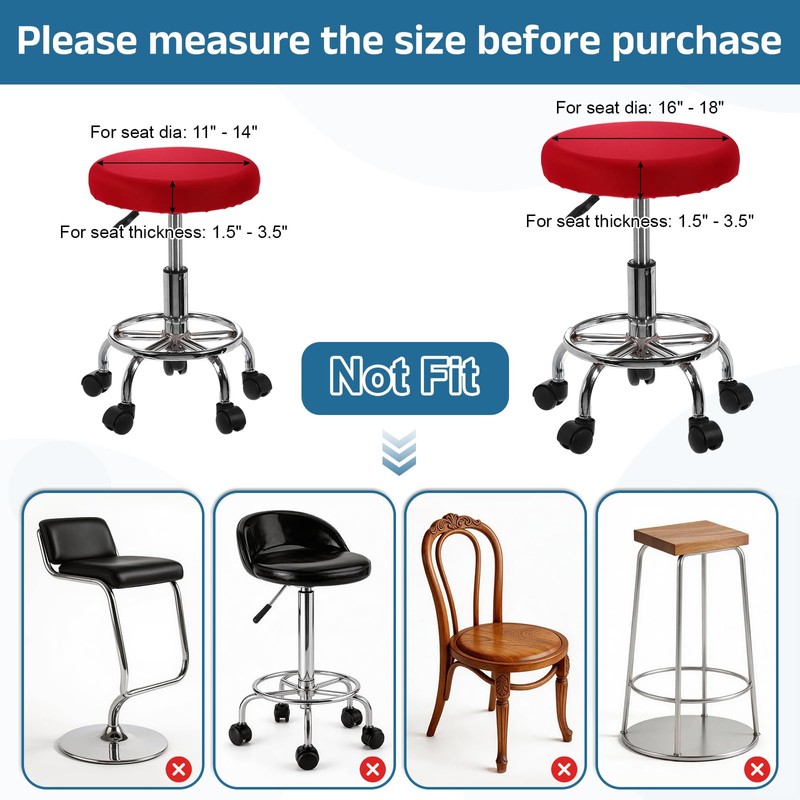 uxcell 4 Pack Stool Covers Round, 16-18 Inch Bar Stool