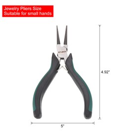 HARFINGTON Round Nose Pliers 5" Mini Jewelry Pliers Tapered Jaw with PVC Handle for Beading Jewelry Making Wire Wrapping DIY Craft Hobby