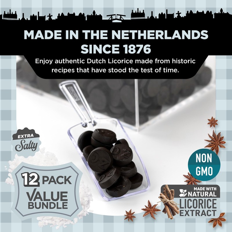 Gustaf's Dutch Licorice Double Salt Coins - 12 Pack of