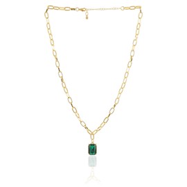 KGDUYC 1 Piece Multi Layers Birthday Stone Necklace, Gold Silver Paper Clip Necklace, Rectangular Pendant, Birthday Gift for Women, Christmas, Valentine's Day, Mother's Day