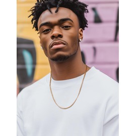 Prosteel Curb Chain Necklace Men's Classic 3/6/9/12 mm Wide Cuban Link Chain Men's Hip-Hop Chain Necklace for Men Boys Stainless Steel 18 Carat Gold-Plated 36/46/51/55/61/66/71/76 cm, Gold Plated