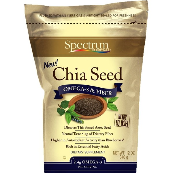 Spectrum Essentials Chia Seed, 12-Ounce Bags (Pack of 4)