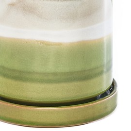 CHIVE ‘Minute’ Ceramic Planter Pot — Cute 5” Colorful Succulent Pots for Indoor & Outdoor House Plants — Beautiful Modern Farmhouse Kitchen Decor — Green Layers