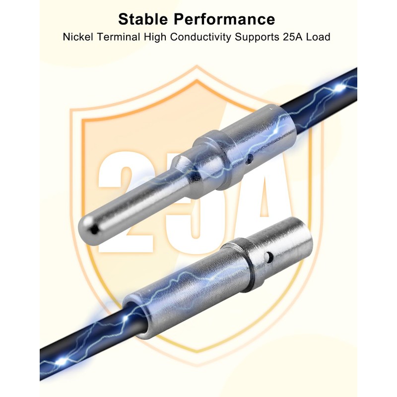 2 Pin Way DTP Series Connector, 14-12 AWG 25A Waterproof