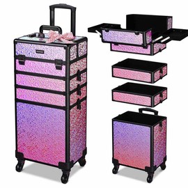Byootique Explore 4in1 Rolling Makeup Case Mermaid, Rococo, ForgetMeNo, CoyoteButtes Optional - Color: Mermaid Pink