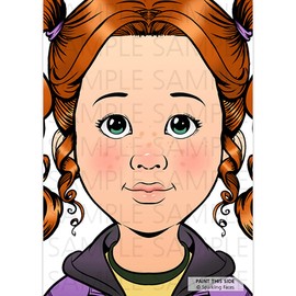 Sparkling Faces Practice Board - Nina, Face Painting Practice and Display Tool, Reusable Colored Makeup Template, A4 Size - 8.27" x 11.69"