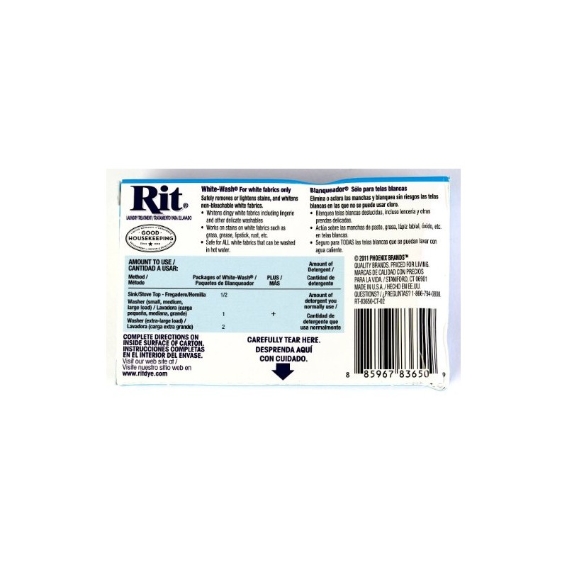 Rit Dye Laundry Treatment White-wash Stain Remover and Whitener Powder,