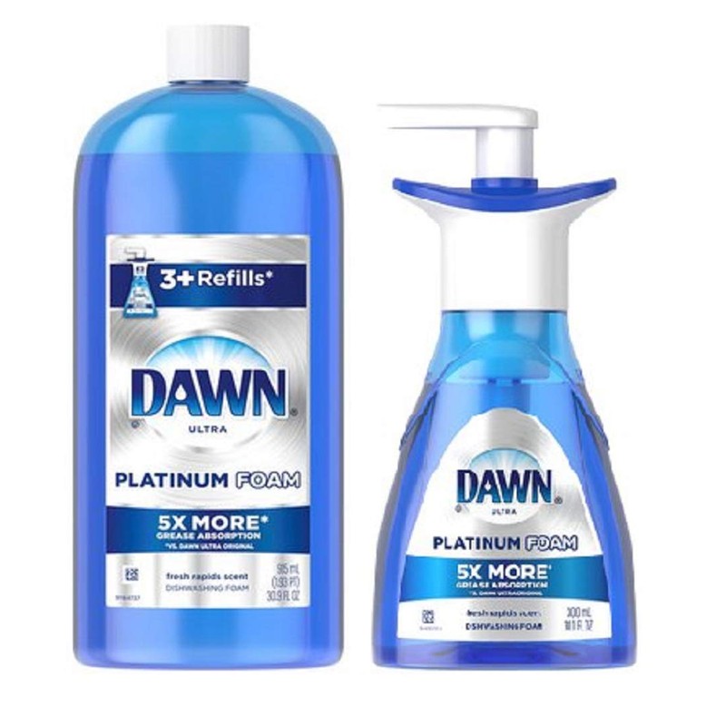 Dawn Platinum Erasing Dish Foam, Dishwashing Soap Pump And Refill