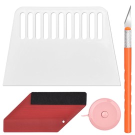 Rugreat Tool Wallpaper Smoothing Tools Kit Contact Paper Peel and Stick Wallpaper Hanging with Felt Squeegee Knife Tape Measure for Applying for Vinyl Backsplash Tile Window Film