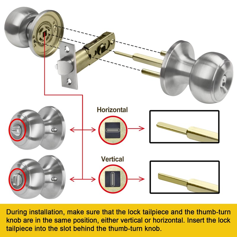 CML Hardware Keyed Entry Door Knob Set, Entrance Door Lock