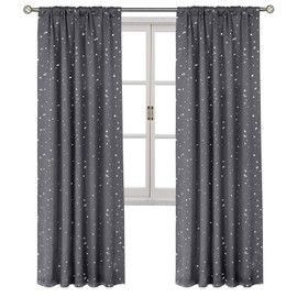 BGment Kids Blackout Curtains for Bedroom, Rod Pocket Room Darkening Curtains Decoration Thermal Insulation Window Drapes for Nursery, Children Room, 2 Panels, Each 52 x 84 Inch, Grey
