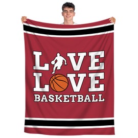Shuwekk Basketball Blanket for Boys Girls, Gifts for Men Teens, Lovers, Team, Coach - Soft Plush Throw, Cool Decor, 50"x40"