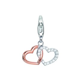 ESPRIT ESCH91536D000 Women's Charm Pendant ES-LOVE Connection 925 Silver Rhodium-Plated Zirconia Transparent, Sterling Silver, Cubic Zirconia