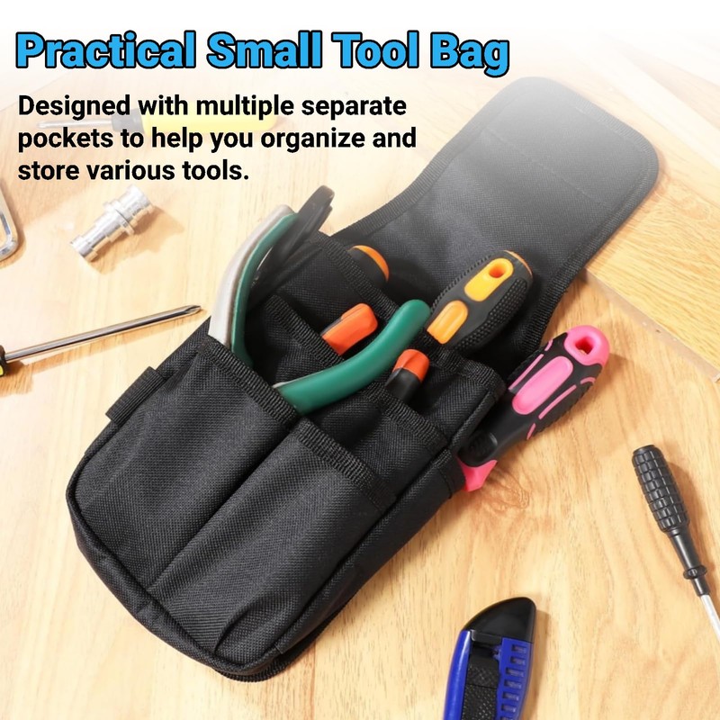 6 Pockets Tool Bag with Belt Tool Belt Bag Polyester