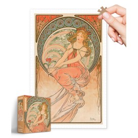 PieceRelax Plastic Jigsaw Puzzles for Adults 1000 Pieces - Alphonse Mucha - The Arts - Painting Most Satisfying Table Games and Gifts No Puzzle Mat Required [H3618]