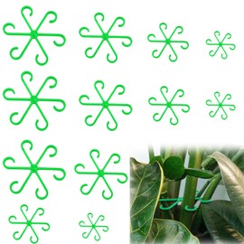 12 Pcs Plastic Climbing Plant Stem Support Houseplant Stem Climbers Holders Flower Stakes Trellis Reusable (Green)