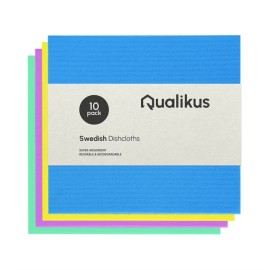 Qualikus CLOSEOUT SALE! QUALIKUS Swedish Dish Cloth 10 Pack Reusable Eco-Friendly Towels