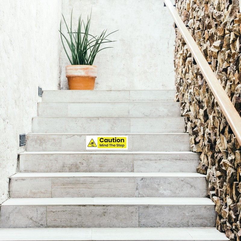 Stcky 5 x Caution Mind the Step Vinyl Stickers 150
