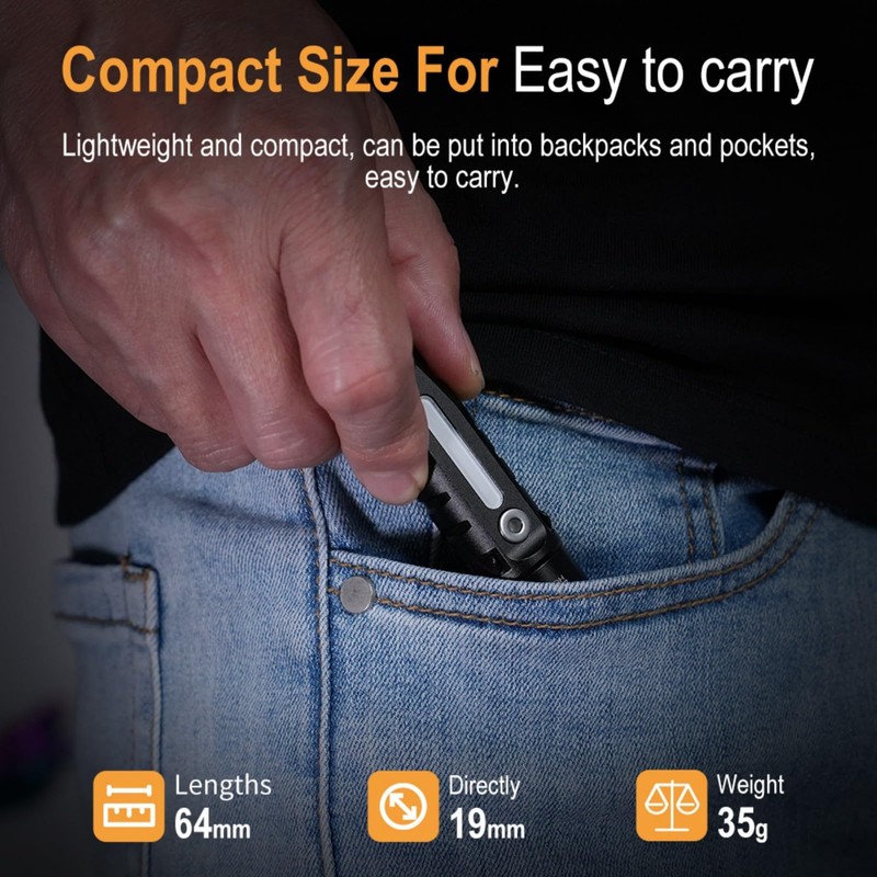 BORUIT RJ28 Mini EDC Keychain Flashlight,Rechargeable 410 Lumens LED Keyring