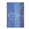 Coucke Moulin Rouge Rouge Blue French Cotton Jacquard Towel, 20"