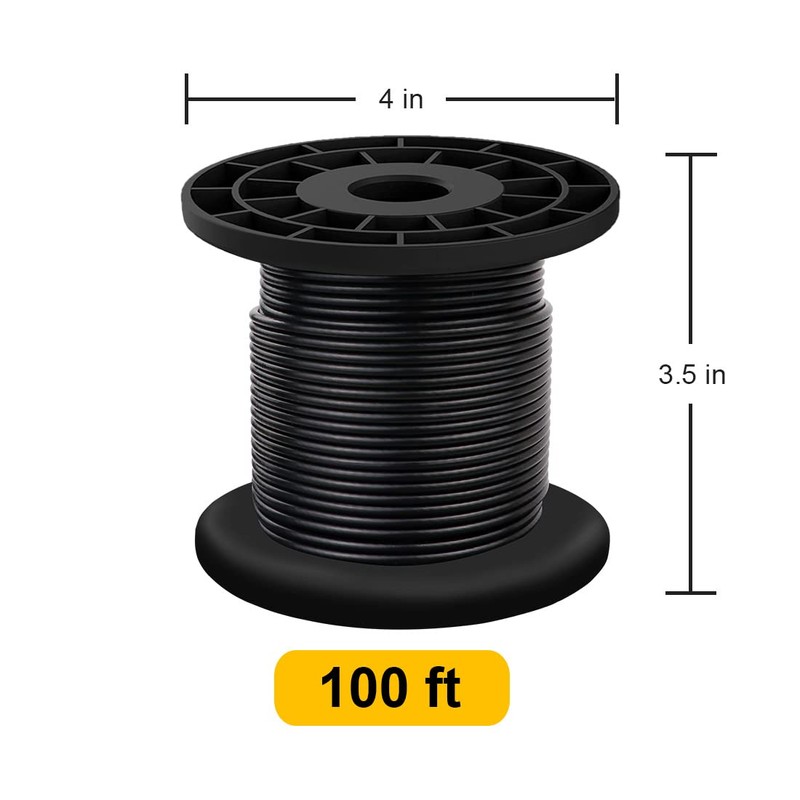 304 Stainless Steel Wire Rope Cable 3/32, Black Vinyl Coated