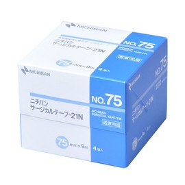 Nichiban STN75 Surgical Tape 21N, 3.0 inches x 39.4 ft (75 mm x 9 m), Non-woven Fabric, White, Gauze Fixing