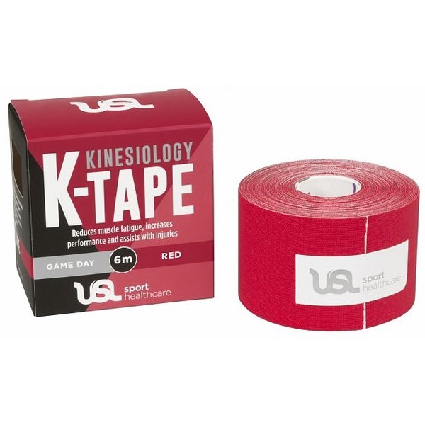 USL Sport Game Day Kinesiology KTape 5cm x 6m - RED - Pack of 20