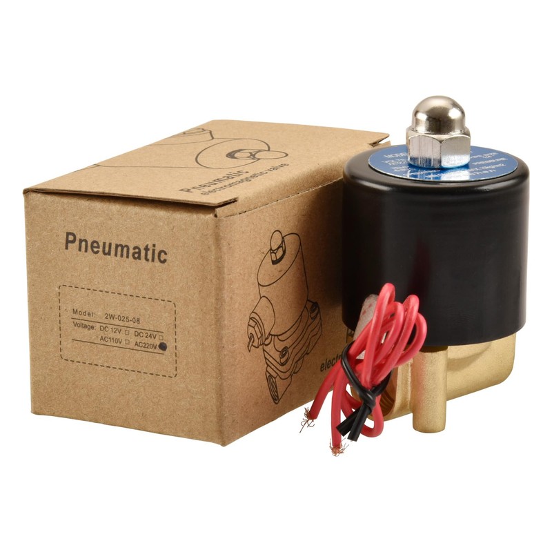 Heschen Brass Electric Solenoid Valve, 2W-025-08, PT1/4'', AC220V, Direct Action