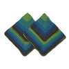 Handmade Knit Stripe Dish Cloth - set of 2-100% cotton