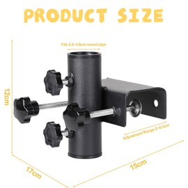 Parasol Holder Balcony Railing, Universal Parasol Holder Balcony, Umbrella Holder Balcony Railing, Umbrella Tube Diameter 23 ~ 38 mm, Maximum Clamping Range 63 mm, for Outdoor Events, Camping