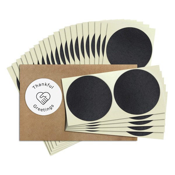 2” Circle Match Striker Stickers – 50 Pieces | Charcoal Match Strike Paper with Adhesive Pre-Cut in Circles for Easy Match Lighting | Also Available in Bumble/Dotted Pattern or Brown & Many Sizes