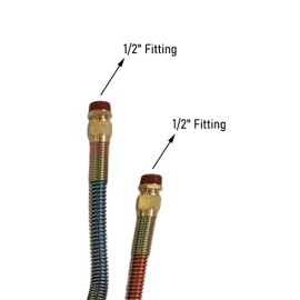 TORQUE Tractor Trailer Air Brake Line Hose Coil Assembly Coiled Set Airline Kit Air Hose for Semi Truck Blue Red, 1/2" NPT Fittings (15' Length x 40" Tractor Lead) (TR022001)