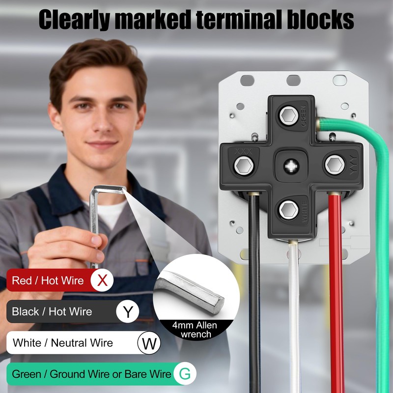 HBL9450A Straight Blade Device Receptacle, 50 Amp Car Charger Receptacle,
